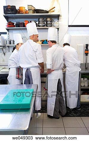 Stock Image - Chefs. Luis Irizar cooking school. Donostia, Gipuzkoa, Basque Country, Spain. Fotosearch