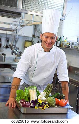 Stock Photography - Chefs, vegetables. Luis Irizar cooking school. Donostia, Gipuzkoa, Basque Country, Spain. Fotosearch