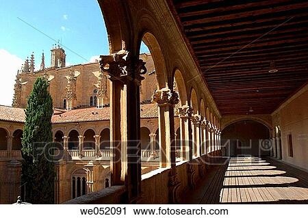 Cloister of San Esteban convent (16th century), Salamanca. Castilla-Le? n, Spain View Large Photo Image Stock Image - Cloister of San Esteban convent (16th century), Salamanca. Castilla-Le? n, Spain. Fotosearch