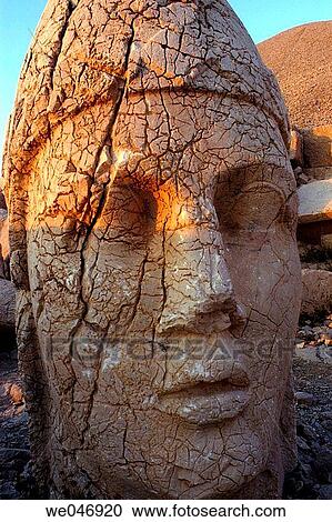 Colossal statue head at summit of Mount Nemrut. Turkey View Large Photo Image Stock Image - Colossal statue head at summit of Mount Nemrut. Turkey. Fotosearch