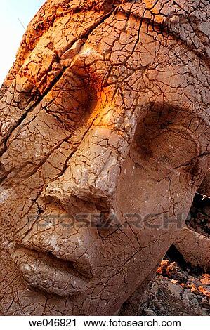 Colossal statue head at summit of Mount Nemrut. Turkey View Large Photo Image Stock Image - Colossal statue head at summit of Mount Nemrut. Turkey. Fotosearch