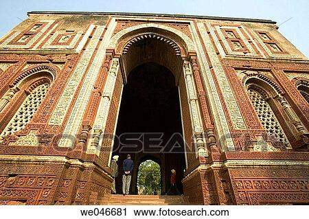 Stock Image - Detail of 14th century Alai Darwarza gateway to Quwwat Ul Islam Mosque in Qutb Minar complex (Unesco World Heritage Site). New Delhi. India. Fotosearch
