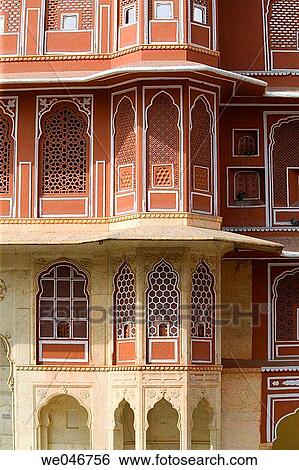 Detail of pink sandstone architecture of the City Palace. Jaipur. Rajasthan. India. View Large Photo Image Stock Photograph - Detail of pink sandstone architecture of the City Palace. Jaipur. Rajasthan. India.. Fotosearch