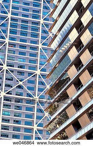 Detail of skyscrapers. Barcelona. Spain View Large Photo Image Picture - Detail of skyscrapers. Barcelona. Spain. Fotosearch