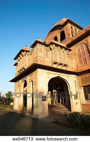 Stock Image - Entrance of the Lallgarh Palace Hotel. Bikaner. Rajasthan. India.. Fotosearch
