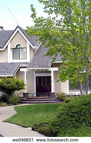 Exterior of typical suburban house. Pleasanton. California. United States View Large Photo Image Stock Image - Exterior of typical suburban house. Pleasanton. California. United States. Fotosearch