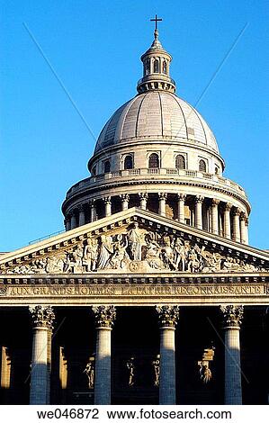 Stock Image - Facade of the Pantheon. Paris. France. Fotosearch