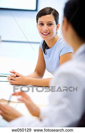 Fatronik Research Centre, San Sebastian Technological Park, Donostia, Gipuzkoa, Basque Country. Businesswoman in meeting. View Large Photo Image Stock Photo - Fatronik Research Centre, San Sebastian Technological Park, Donostia, Gipuzkoa, Basque Country. Businesswoman in meeting.. Fotosearch