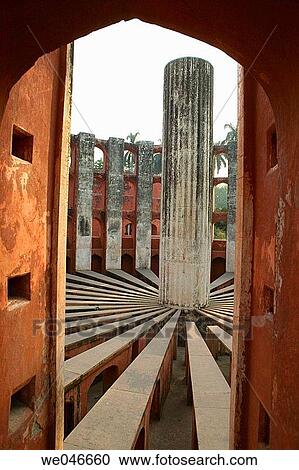 Stock Image - Giant sundial known as Prince of Dials in Jantar Mantar Observatory. New Delhi. India.. Fotosearch