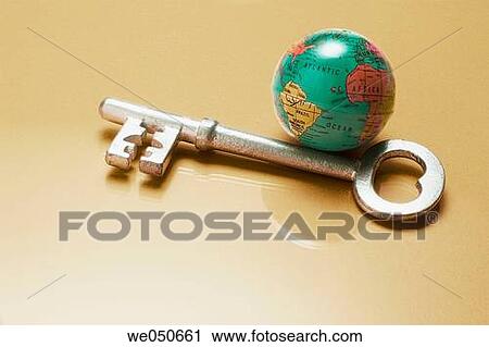 Globe and Skeleton Key View Large Photo Image Stock Image - Globe and Skeleton Key. Fotosearch