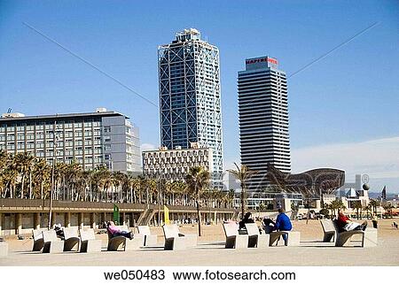 Hotel Arts and Mapfre Tower, Barcelona. Catalonia, Spain View Large Photo Image Stock Image - Hotel Arts and Mapfre Tower, Barcelona. Catalonia, Spain. Fotosearch