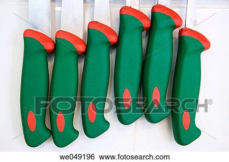 Stock Photograph - Knives. Luis Irizar cooking school. Donostia, Gipuzkoa, Basque Country, Spain. Fotosearch