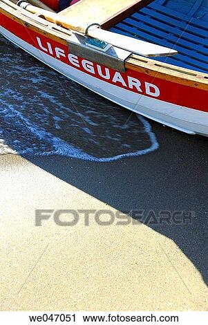 lifeguard boat on beach View Large Photo Image Stock Image - lifeguard boat on beach. Fotosearch