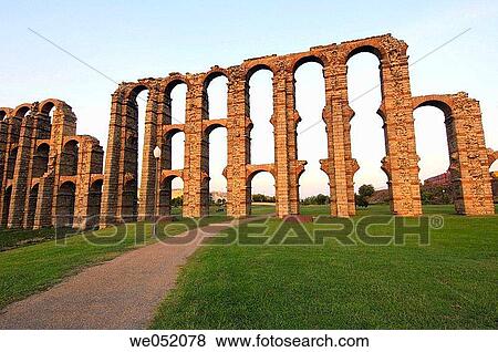 Los Milagros Roman aqueduct, M? rida. Badajoz province, Extremadura, Spain View Large Photo Image Stock Photo - Los Milagros Roman aqueduct, M? rida. Badajoz province, Extremadura, Spain. Fotosearch