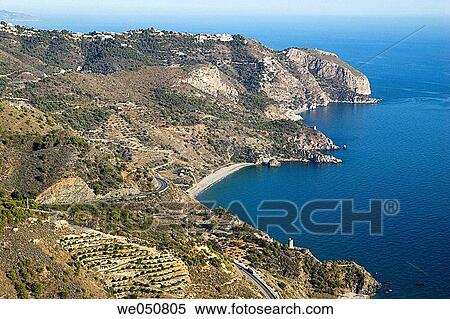 Maro cliffs, Cerro Gordo area, Costa del Sol. Mßlaga province, Andalusia, Spain View Large Photo Image Stock Photography - Maro cliffs, Cerro Gordo area, Costa del Sol. Mßlaga province, Andalusia, Spain. Fotosearch