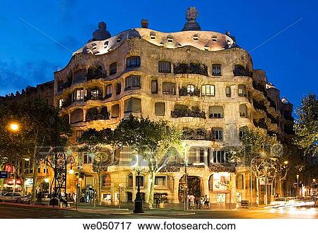 Mil? House (aka La Pedrera by Gaudi, 1906-1912), Barcelona. Catalonia, Spain View Large Photo Image Stock Photo - Mil? House (aka La Pedrera by Gaudi, 1906-1912), Barcelona. Catalonia, Spain. Fotosearch