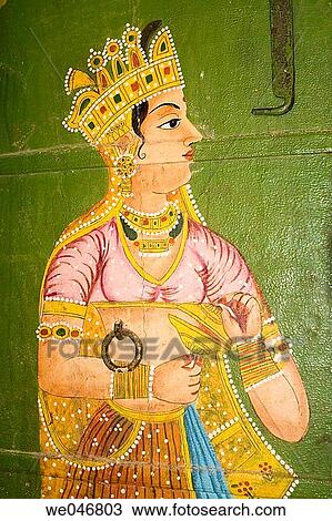 Painting of an Indian queen in the Bhandasar Jain Temple. Bikaner. Rajasthan. India. View Large Photo Image Stock Image - Painting of an Indian queen in the Bhandasar Jain Temple. Bikaner. Rajasthan. India.. Fotosearch