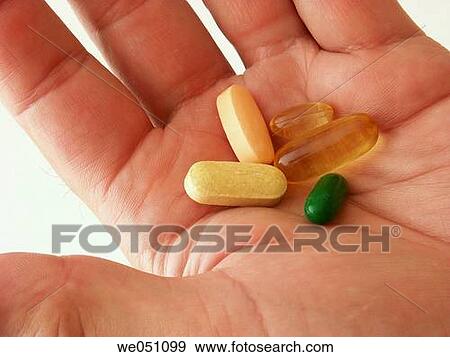 Pills on hand. View Large Photo Image Stock Photo - Pills on hand.. Fotosearch