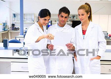 Stock Photography - Polytechnic School, University of the Basque Country, Donostia, Gipuzkoa, Basque Country. Students, Lab of Chemical Industry and Electrochemical Engineering, Fundamental Chemistry, Department of Chemical Engineering and Environment. Fotosearch