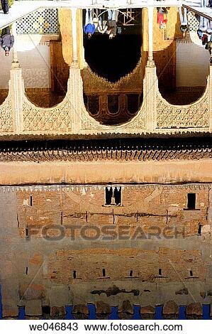 Pool reflection of Palacio Nazaries. La Alhambra. Granada. Andalusia. Spain View Large Photo Image Stock Image - Pool reflection of Palacio Nazaries. La Alhambra. Granada. Andalusia. Spain. Fotosearch