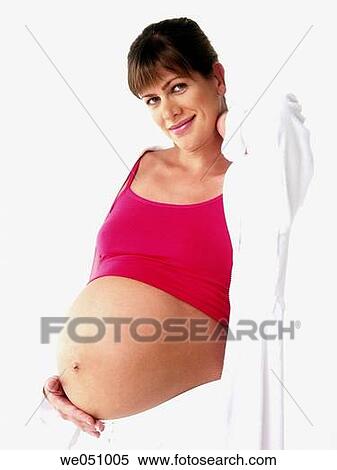 Pregnant woman in white background View Large Photo Image Stock Photography - Pregnant woman in white background. Fotosearch