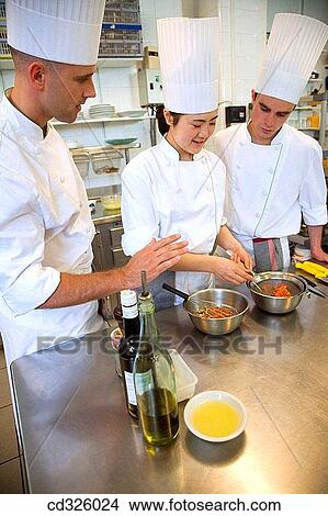 Picture - Preparing salmon tartar. Luis Irizar cooking school. Donostia, Gipuzkoa, Basque Country, Spain. Fotosearch