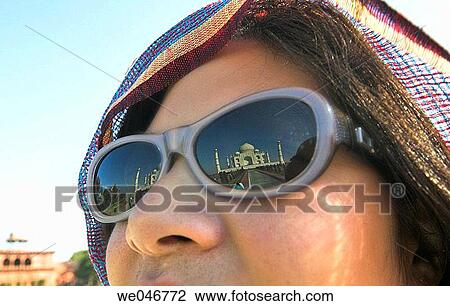 Reflection of the Taj Mahal in woman sunglasses. Agra. Uttar Pradesh. India. View Large Photo Image Stock Image - Reflection of the Taj Mahal in woman sunglasses. Agra. Uttar Pradesh. India.. Fotosearch