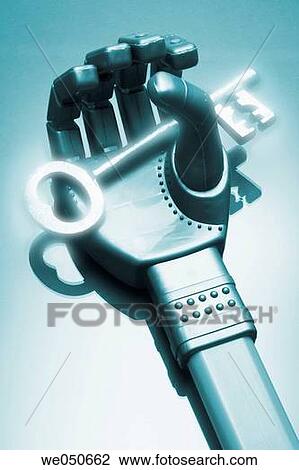 Robotic Hand and Skeleton Key View Large Photo Image Stock Image - Robotic Hand and Skeleton Key. Fotosearch