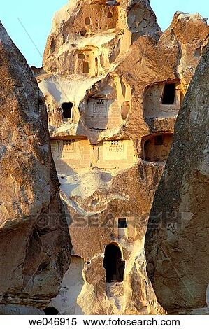 Rock-dwellings near G÷reme. Cappadocia. Turkey. View Large Photo Image Stock Photography - Rock-dwellings near G÷reme. Cappadocia. Turkey.. Fotosearch