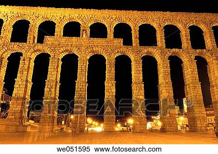 Stock Photography - Roman aqueduct, Segovia. Castilla-Le? n, Spain. Fotosearch