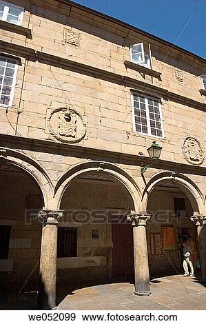 Stock Photo - Rua do Vilar, Santiago de Compostela. A Coru±a province, Galicia, Spain. Fotosearch