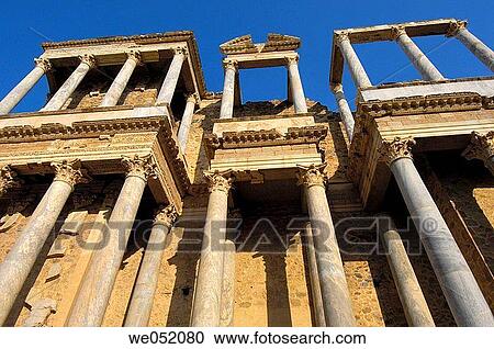 Ruins of Roman theatre, M? rida. Badajoz province, Extremadura, Spain View Large Photo Image Stock Image - Ruins of Roman theatre, M? rida. Badajoz province, Extremadura, Spain. Fotosearch