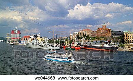 Skanska Tower and Historic Naval Destroyer, Gota River and Seaport, Gothenburg, Sweden View Large Photo Image Stock Photo - Skanska Tower and Historic Naval Destroyer, Gota River and Seaport, Gothenburg, Sweden. Fotosearch
