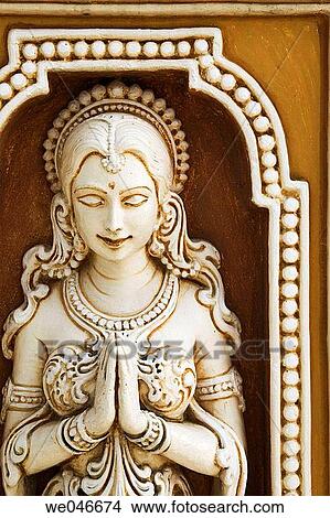 Statue of praying princess. Rishikesh. Uttaranchal. India. View Large Photo Image Picture - Statue of praying princess. Rishikesh. Uttaranchal. India.. Fotosearch