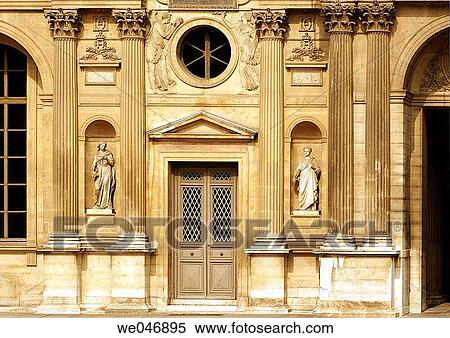 Statues and door in the Cour Carr? e of the Louvre Museum. Paris. France View Large Photo Image Stock Photography - Statues and door in the Cour Carr? e of the Louvre Museum. Paris. France. Fotosearch