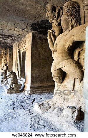 Stone carvings in rock-cut temple on Elephanta Island. Mumbai (ex Bombay). India. View Large Photo Image Picture - Stone carvings in rock-cut temple on Elephanta Island. Mumbai (ex Bombay). India.. Fotosearch