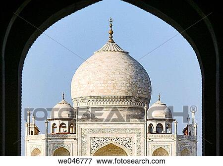 Stock Photo - Taj Mahal viewed through the entrance gate. Agra. Uttar Pradesh. India.. Fotosearch