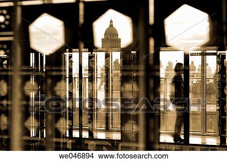 The Pantheon seen through the decorated windows of the Institute of the Arab World (Institut du Monde Arabe). Paris. France View Large Photo Image Picture - The Pantheon seen through the decorated windows of the Institute of the Arab World (Institut du Monde Arabe). Paris. France. Fotosearch