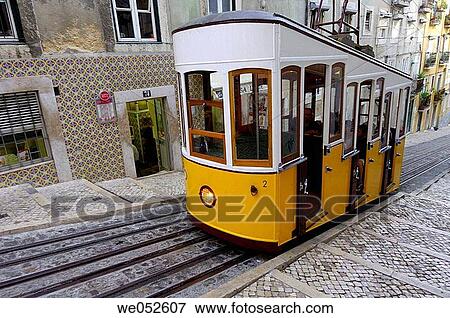 Tramway. Lisbon. Portugal View Large Photo Image Stock Photo - Tramway. Lisbon. Portugal. Fotosearch