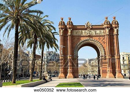 Triumphal Arch, Barcelona. Catalonia, Spain View Large Photo Image Stock Image - Triumphal Arch, Barcelona. Catalonia, Spain. Fotosearch
