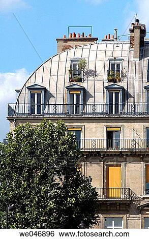 Typical rooftop of parisian apartments. Paris. France View Large Photo Image Stock Photograph - Typical rooftop of parisian apartments. Paris. France. Fotosearch