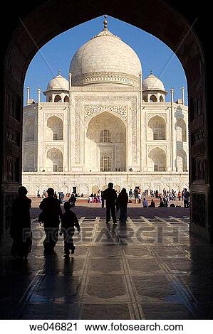 View of Taj Mahal through the Mosque gates. Agra. Uttar Pradesh. India. View Large Photo Image Stock Image - View of Taj Mahal through the Mosque gates. Agra. Uttar Pradesh. India.. Fotosearch