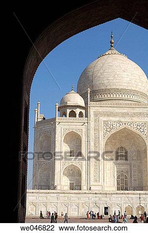 View of Taj Mahal through the Mosque gates. Agra. Uttar Pradesh. India. View Large Photo Image Stock Image - View of Taj Mahal through the Mosque gates. Agra. Uttar Pradesh. India.. Fotosearch