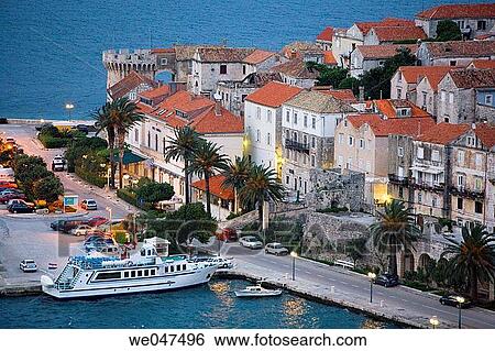 View to the Town of Korcula, Croatia View Large Photo Image Stock Photograph - View to the Town of Korcula, Croatia. Fotosearch