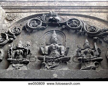 Stock Photo - Vinayaki (Female Ganapati) left side sculpture -it is a unique image of lord ganapati. Bhuleshwar, near Pune, is famous for the temple of Lord Shiva. The temple situated on a hill, was built during the era of Pandavas. Maharashtra, India. Fotosearch