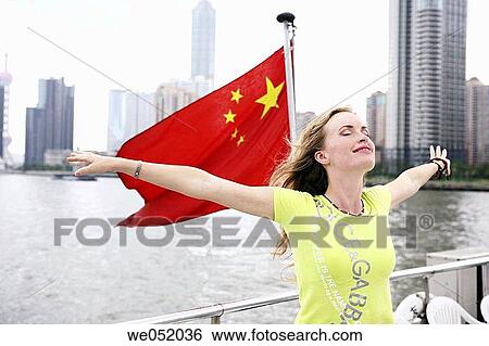 Woman in Shanghai. China. View Large Photo Image Stock Photograph - Woman in Shanghai. China.. Fotosearch