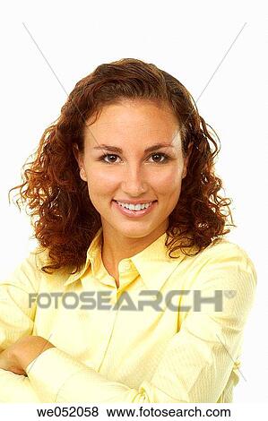 Woman smiling View Large Photo Image Stock Photo - Woman smiling. Fotosearch