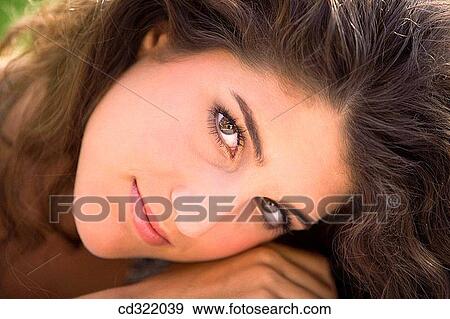 Stock Photo - adolescence, brunette, beauty, 20's. Fotosearch