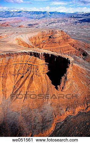 Stock Image - Aerial of Devil's canyon. Wyoming, USA. Fotosearch