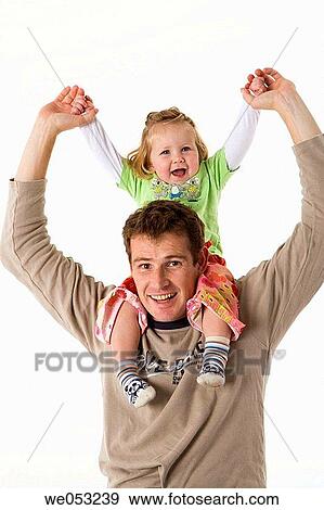 Stock Photo - affection, baby, Arms raised, amusement, 30's. Fotosearch
